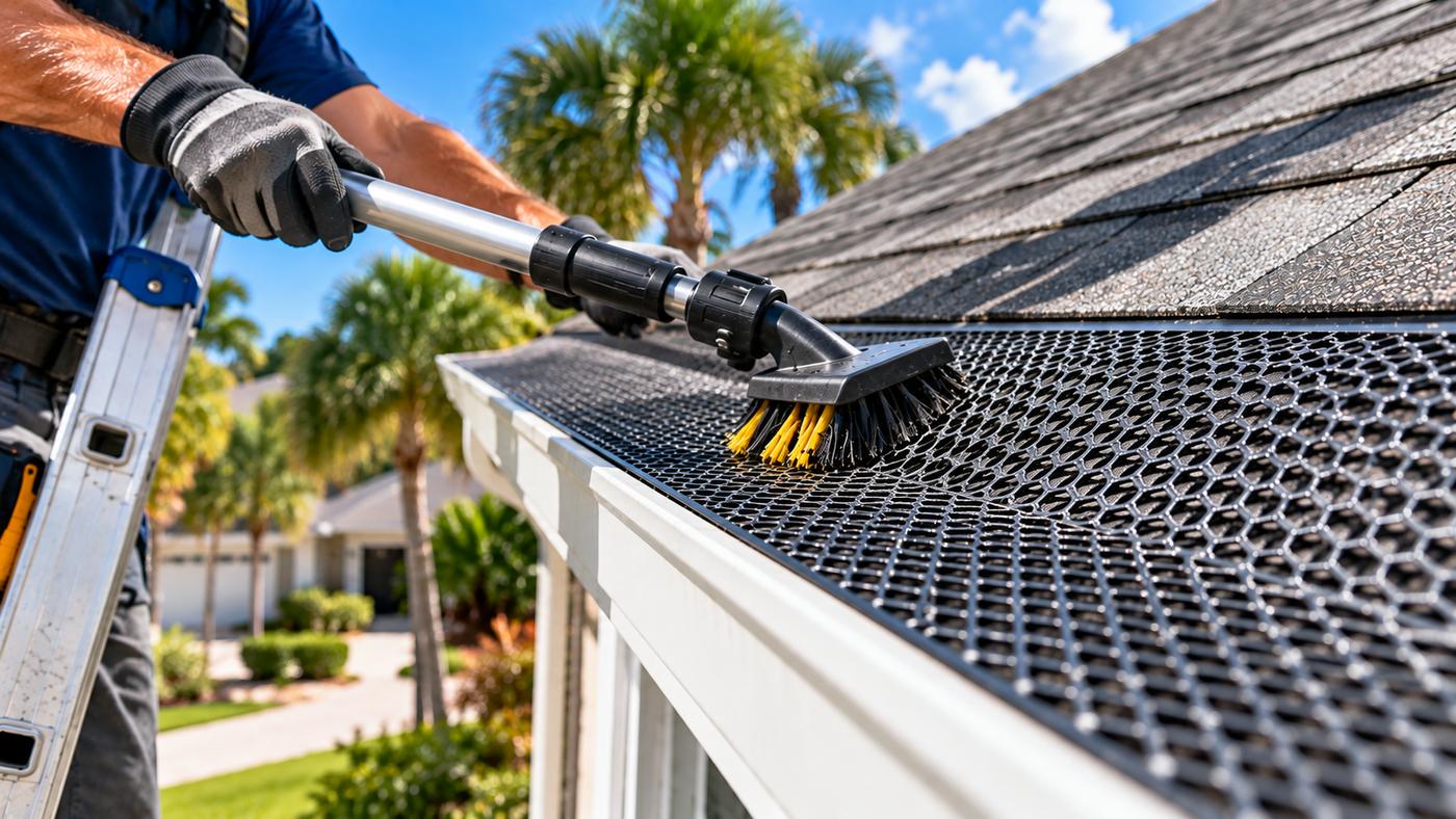 Gutter guard cleaning in Palm Beach Gardens, FL